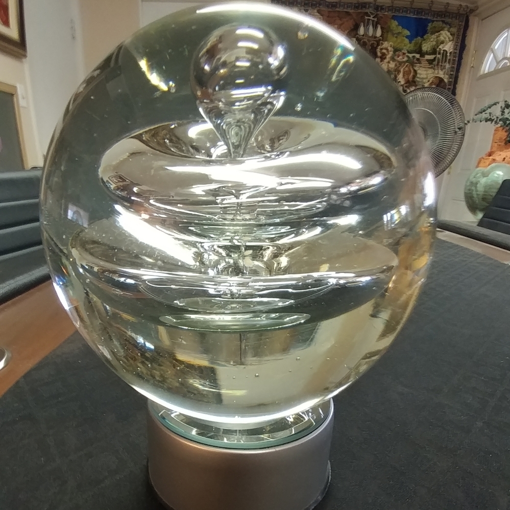 Glass Orb (sphere) with led light stand